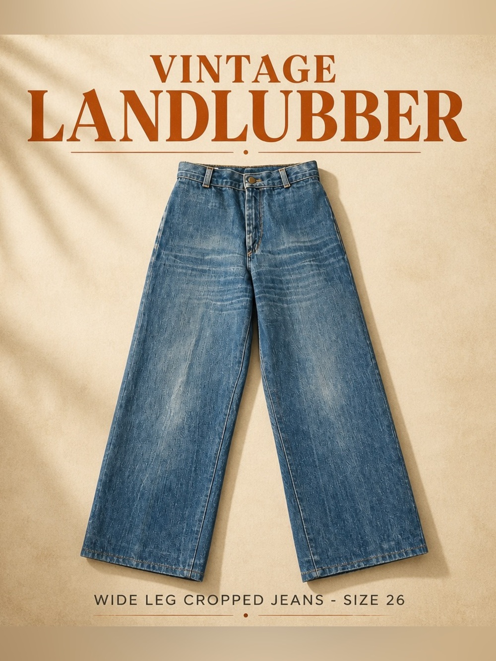 Vintage Orginal Landlubber Wide straight Leg Cropped Jeans sz 26